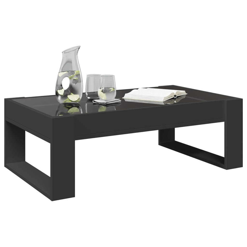 VidaXL Salontafel met Infinity LED 90x53x30 cm zwart
