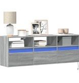 VidaXL Tv-wandmeubel met LED-verlichting 130x31x45 cm grijs sonoma