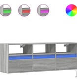 VidaXL Tv-wandmeubel met LED-verlichting 130x31x45 cm grijs sonoma