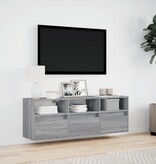 VidaXL Tv-wandmeubel met LED-verlichting 130x31x45 cm grijs sonoma