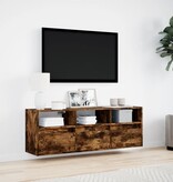 VidaXL Tv-wandmeubel met LED-verlichting 130x31x45 cm gerookt eiken