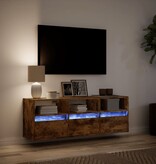 VidaXL Tv-wandmeubel met LED-verlichting 130x31x45 cm gerookt eiken