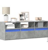 VidaXL Tv-wandmeubel met LED-verlichting 130x31x45 cm betongrijs