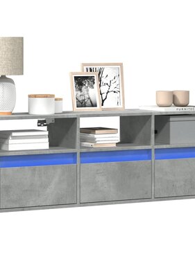 VidaXL Tv-wandmeubel met LED-verlichting 130x31x45 cm betongrijs