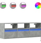 VidaXL Tv-wandmeubel met LED-verlichting 130x31x45 cm betongrijs