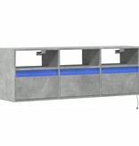 VidaXL Tv-wandmeubel met LED-verlichting 130x31x45 cm betongrijs