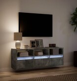 VidaXL Tv-wandmeubel met LED-verlichting 130x31x45 cm betongrijs