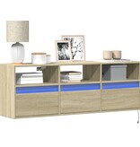 VidaXL Tv-wandmeubel met LED-verlichting 130x31x45 cm sonoma eiken