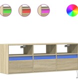 VidaXL Tv-wandmeubel met LED-verlichting 130x31x45 cm sonoma eiken