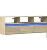 VidaXL Tv-wandmeubel met LED-verlichting 130x31x45 cm sonoma eiken