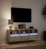 VidaXL Tv-wandmeubel met LED-verlichting 130x31x45 cm sonoma eiken