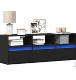 VidaXL Tv-wandmeubel met LED-verlichting 130x31x45 cm zwart