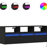 VidaXL Tv-wandmeubel met LED-verlichting 130x31x45 cm zwart
