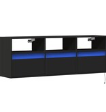 VidaXL Tv-wandmeubel met LED-verlichting 130x31x45 cm zwart