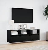 VidaXL Tv-wandmeubel met LED-verlichting 130x31x45 cm zwart