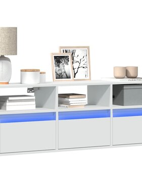 VidaXL Tv-wandmeubel met LED-verlichting 130x31x45 cm wit