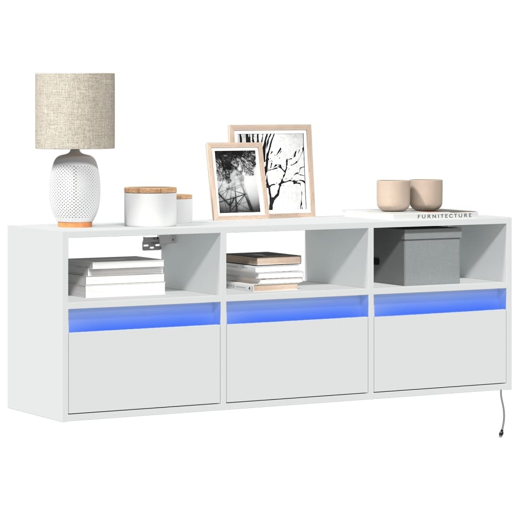 VidaXL Tv-wandmeubel met LED-verlichting 130x31x45 cm wit