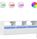 VidaXL Tv-wandmeubel met LED-verlichting 130x31x45 cm wit