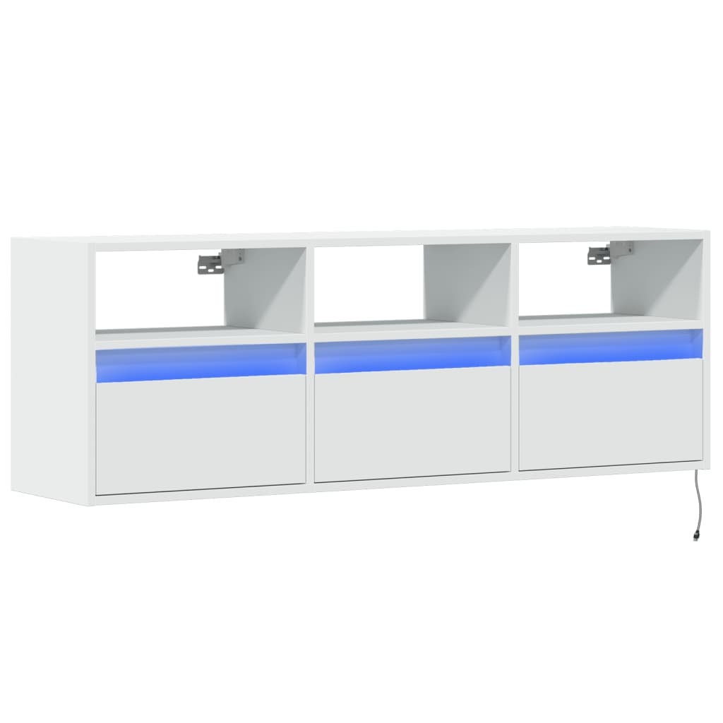VidaXL Tv-wandmeubel met LED-verlichting 130x31x45 cm wit