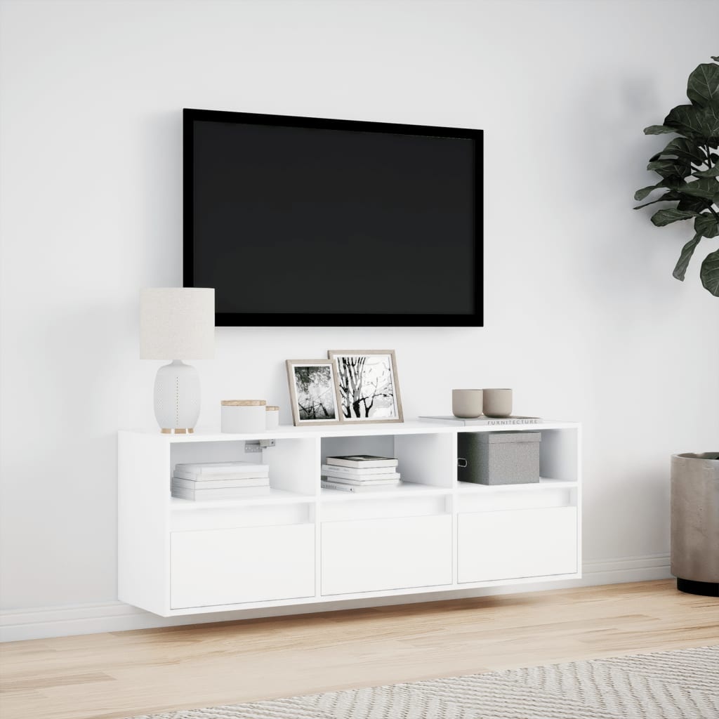 VidaXL Tv-wandmeubel met LED-verlichting 130x31x45 cm wit