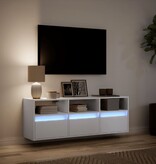 VidaXL Tv-wandmeubel met LED-verlichting 130x31x45 cm wit