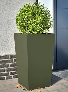 VidaXL Plantenbakken 2 st 45x45x75 cm staal olijfgroen