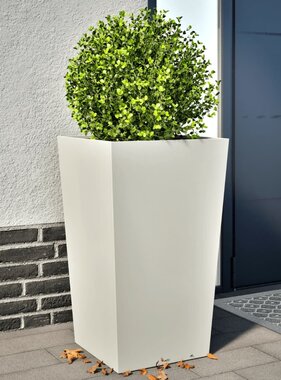 VidaXL Plantenbakken 2 st 45x45x75 cm staal wit
