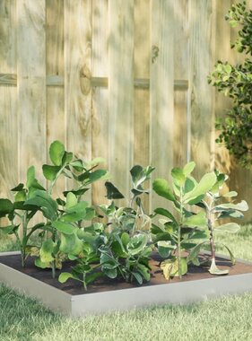 VidaXL Plantenbak verhoogd 100x100x18,5 cm roestvrijstaal