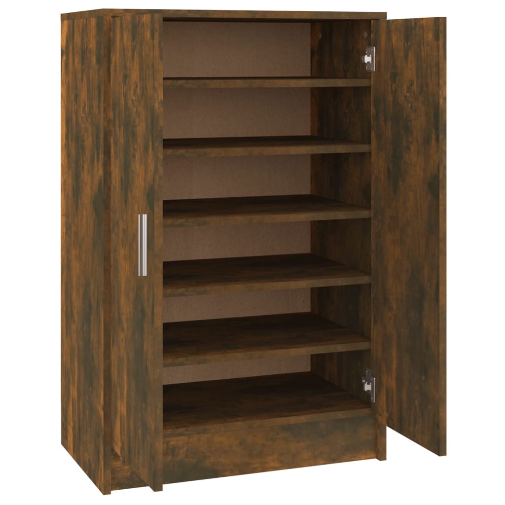 VidaXL Schoenenkast 60x35x92 cm bewerkt hout gerookt eikenkleurig