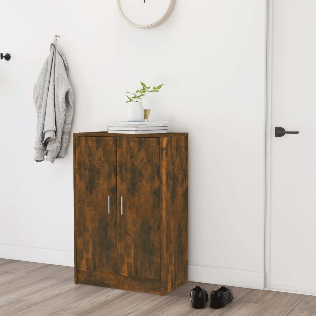 VidaXL Schoenenkast 60x35x92 cm bewerkt hout gerookt eikenkleurig