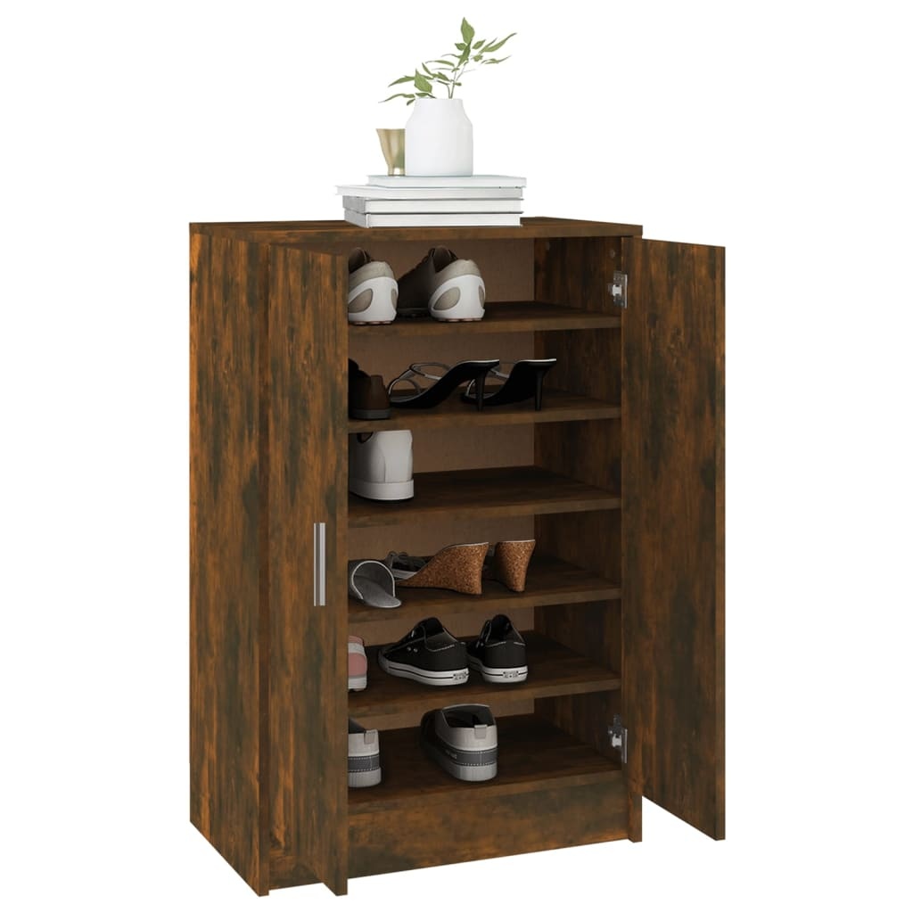 VidaXL Schoenenkast 60x35x92 cm bewerkt hout gerookt eikenkleurig