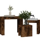 VidaXL 3-delige Tafeltjesset bewerkt hout gerookt eikenkleurig