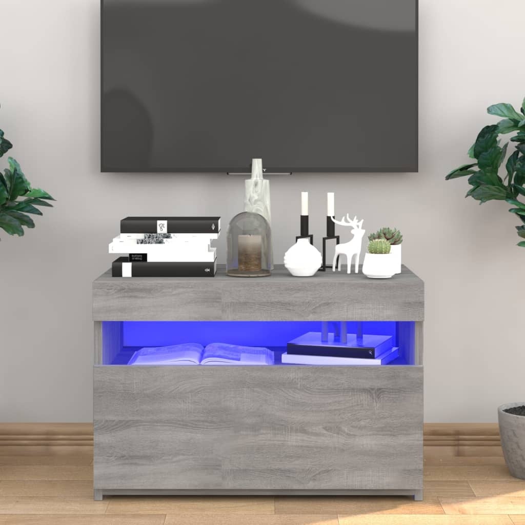 VidaXL Tv-meubel met LED-verlichting 60x35x40 cm grijs sonoma eiken