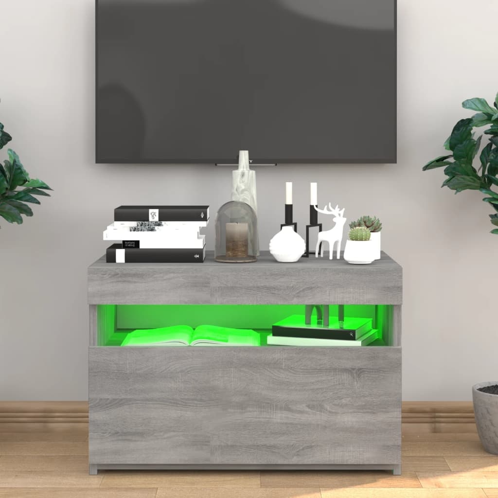 VidaXL Tv-meubel met LED-verlichting 60x35x40 cm grijs sonoma eiken