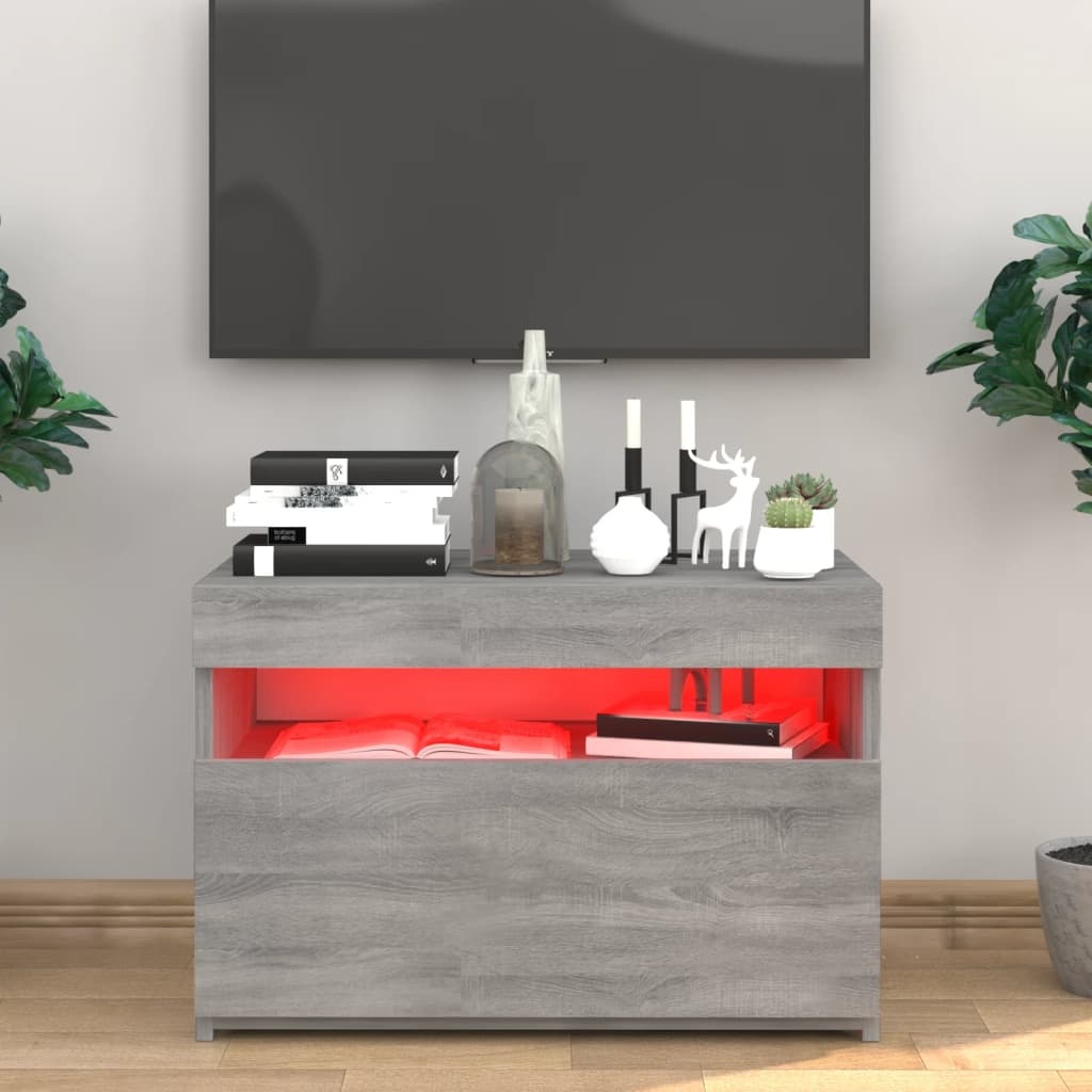 VidaXL Tv-meubel met LED-verlichting 60x35x40 cm grijs sonoma eiken