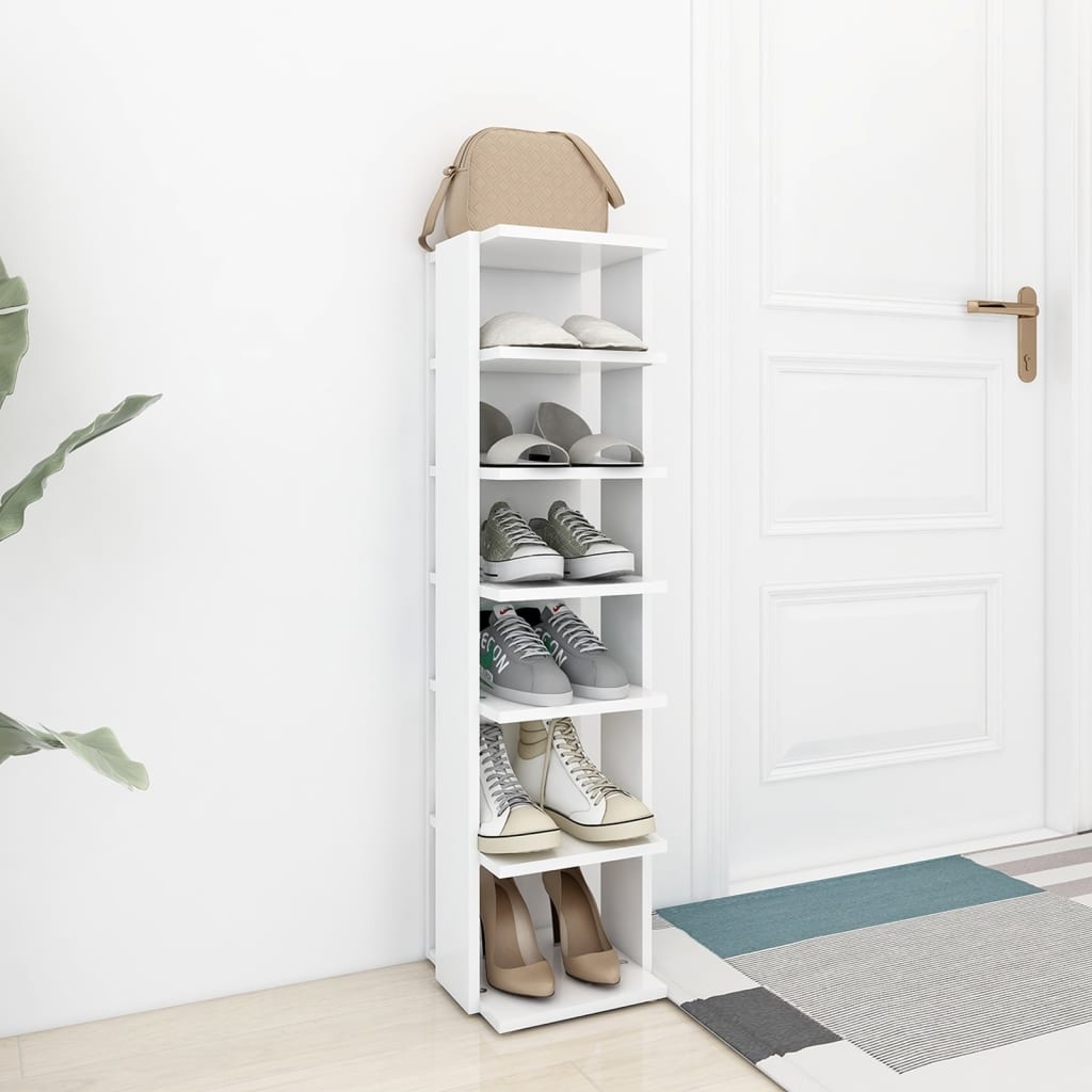 VidaXL Schoenenkast 27,5x27x102 cm bewerkt hout wit
