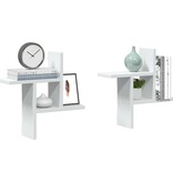 VidaXL Wandschappen 2 st 38x12x38 cm bewerkt hout wit
