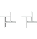 VidaXL Wandschappen 2 st 38x12x38 cm bewerkt hout wit