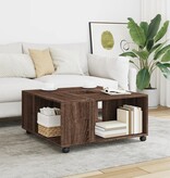 VidaXL Salontafel 80x80x40 cm bewerkt hout bruin eikenkleur