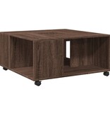 VidaXL Salontafel 80x80x40 cm bewerkt hout bruin eikenkleur