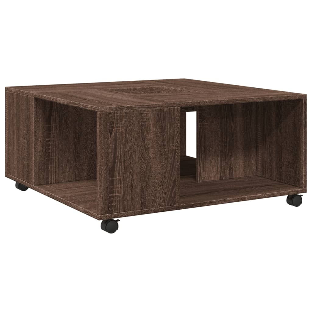 VidaXL Salontafel 80x80x40 cm bewerkt hout bruin eikenkleur