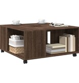VidaXL Salontafel 80x80x40 cm bewerkt hout bruin eikenkleur