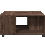 VidaXL Salontafel 80x80x40 cm bewerkt hout bruin eikenkleur