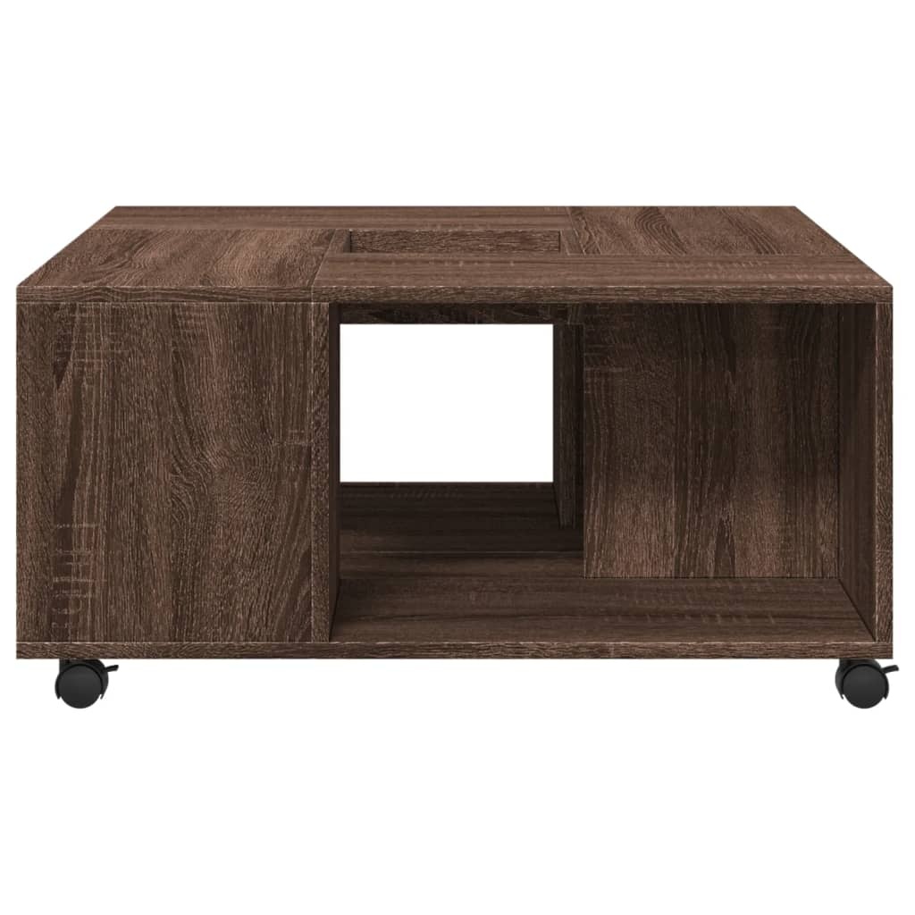 VidaXL Salontafel 80x80x40 cm bewerkt hout bruin eikenkleur