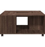VidaXL Salontafel 80x80x40 cm bewerkt hout bruin eikenkleur