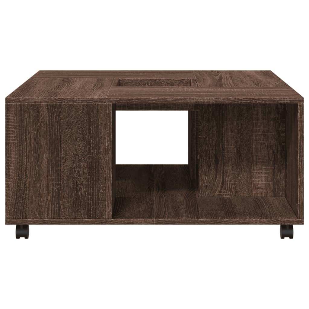 VidaXL Salontafel 80x80x40 cm bewerkt hout bruin eikenkleur