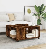 VidaXL Salontafel 80x80x40 cm bewerkt hout gerookt eikenkleurig