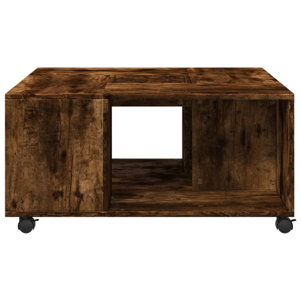 VidaXL Salontafel 80x80x40 cm bewerkt hout gerookt eikenkleurig