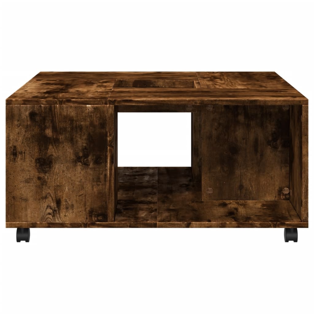 VidaXL Salontafel 80x80x40 cm bewerkt hout gerookt eikenkleurig