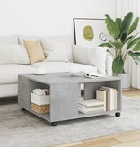 VidaXL Salontafel 80x80x40 cm bewerkt hout betongrijs